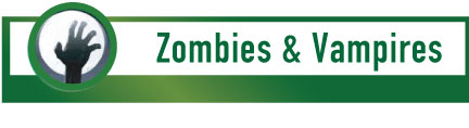 ZOMBIES & VAMPIRES (vampire and zombie themed bumper stickers, car magnets)