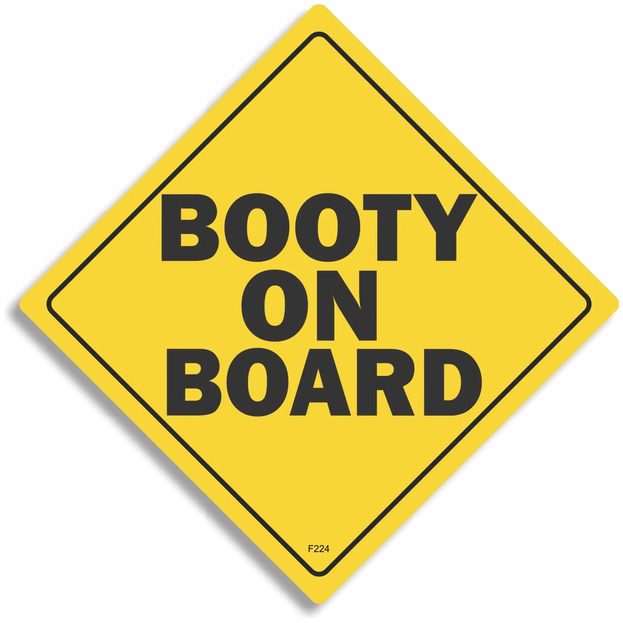 Booty on Board - Funny Bumper Sticker, Car Magnet Humper Bumper