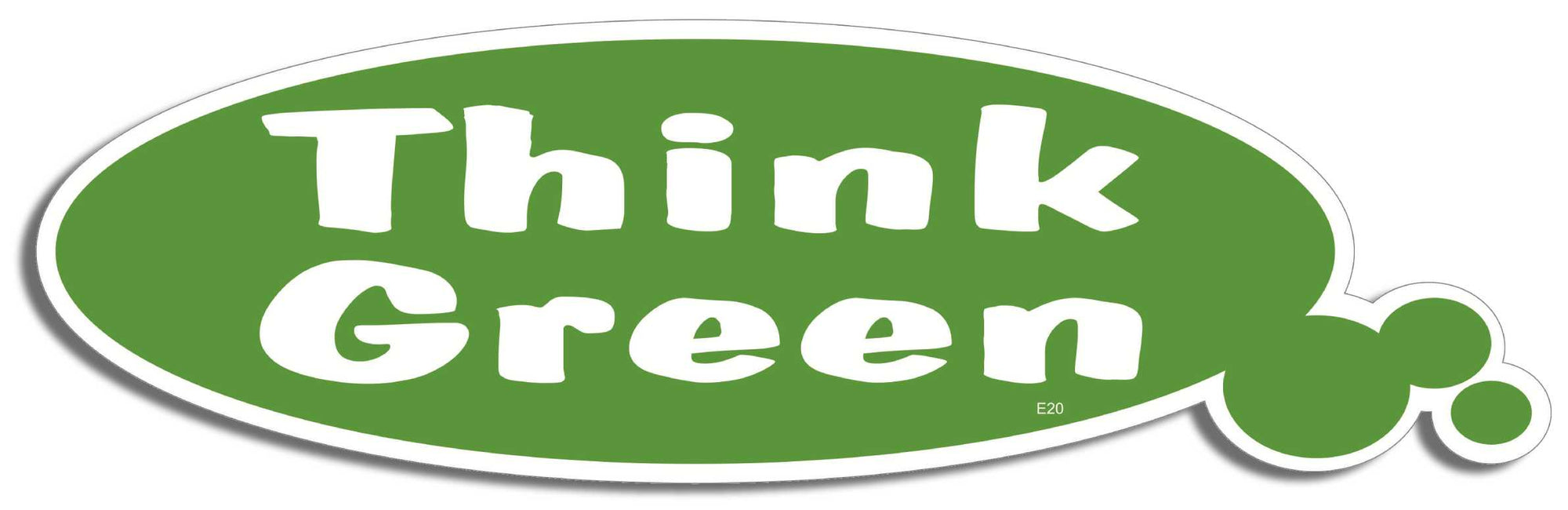 Think Green - 3" x 10" Bumper Sticker--Car Magnet- -  Decal Bumper Sticker-environmental Bumper Sticker Car Magnet Think Green-    Decal for carsenvironment, environmental, liberal, political