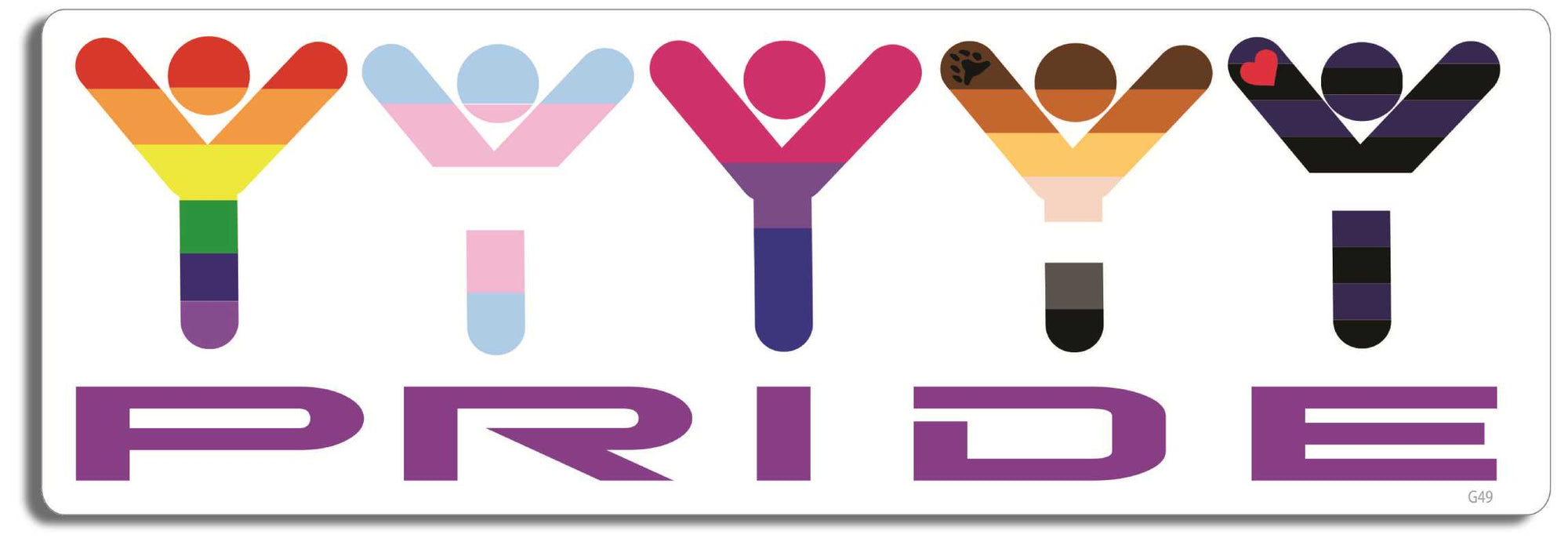 Pride with gay, transgender, bisexual, bear, leather colors  - 3" x 10" Bumper Sticker--Car Magnet- -  Decal Bumper Sticker-LGBT Bumper Sticker Car Magnet Pride with gay, transgender, bisexual-  Decal for carsGay, lgbt, lgbtq, lgtq+, pride, trans, transgender