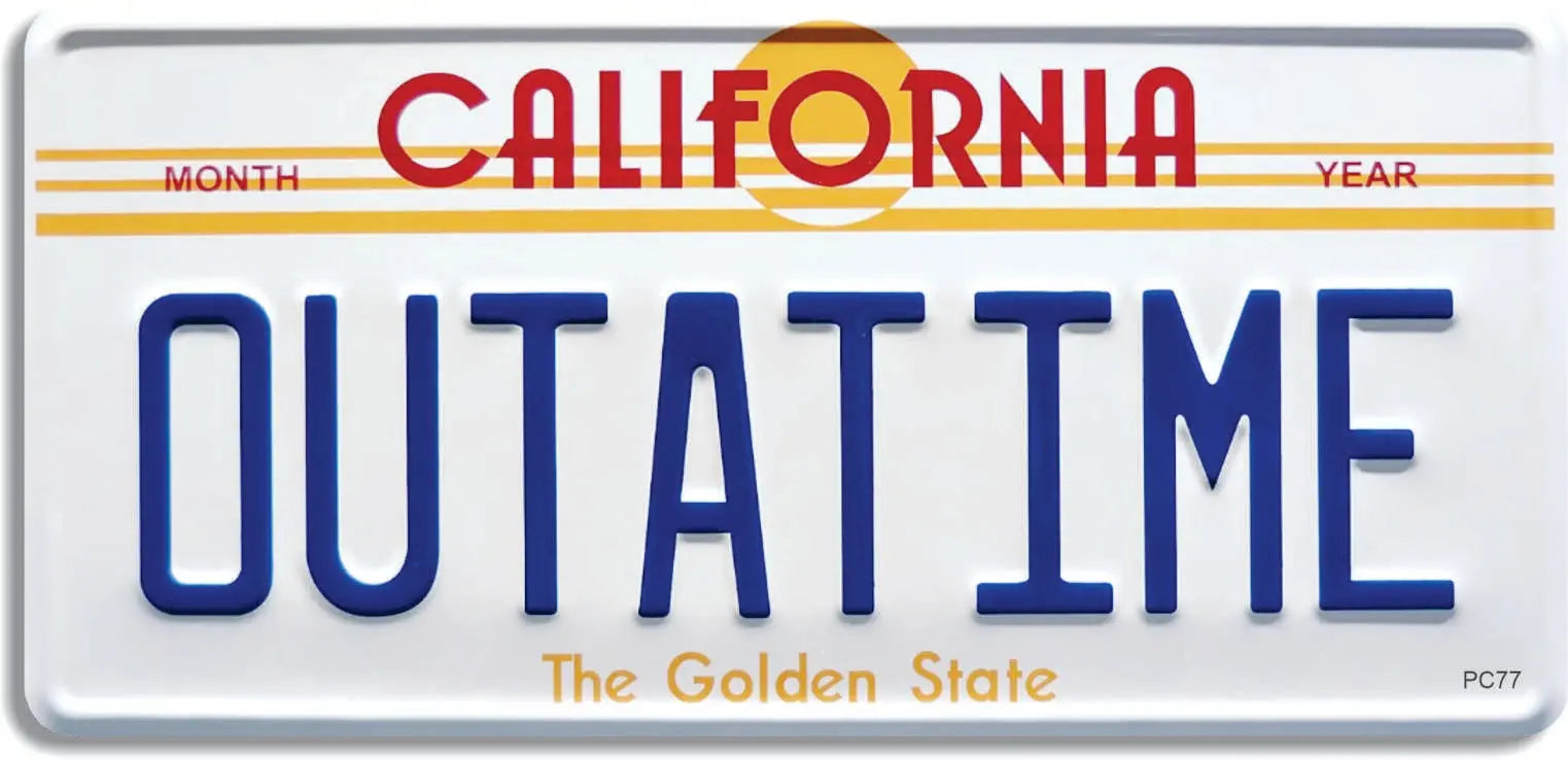 OUTATIME License Plate Back to the Future Tribute Bumper Sticker, Car Magnet Humper Bumper