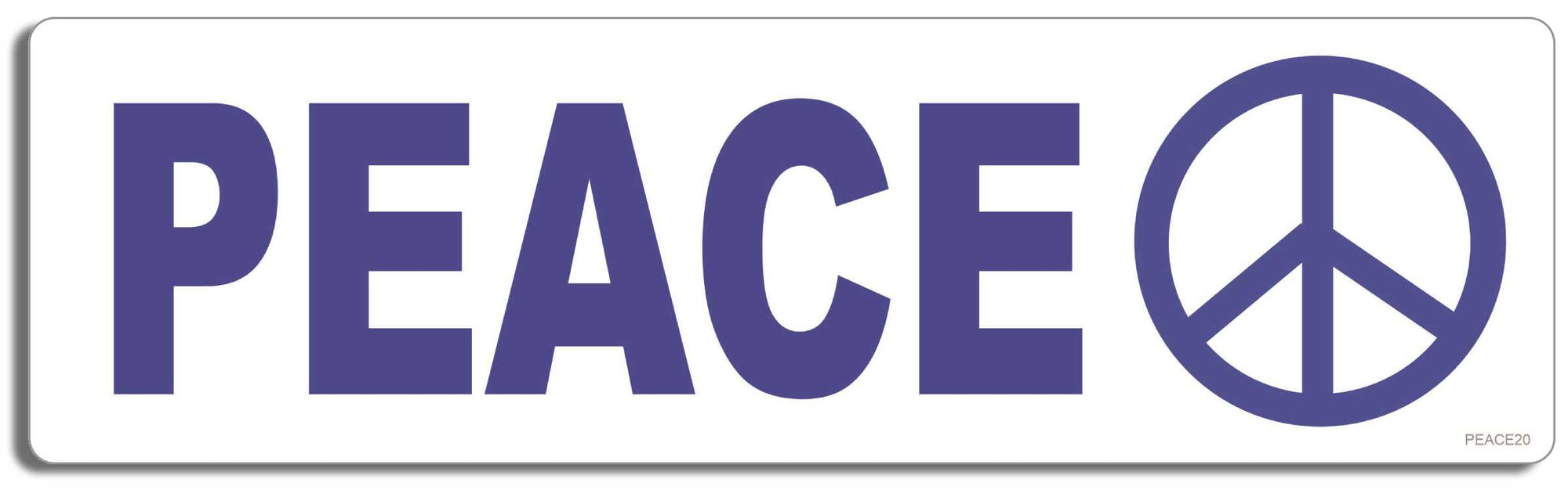 PEACE (with peace sign) - 3" x 10" Bumper Sticker--Car Magnet- -  Decal Bumper Sticker-peace Bumper Sticker Car Magnet PEACE (with peace sign)-  Decal for carsliberal, peace, political