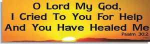 Psalm 30:2 - Christian Bumper Sticker, Car Magnet Humper Bumper