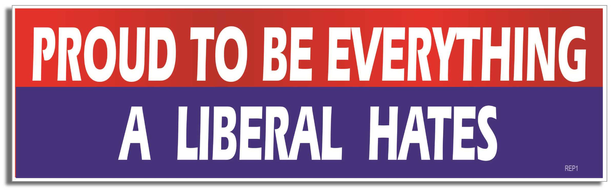 Proud to be everything a Liberal hates - 3" x 10" Bumper Sticker--Car Magnet- -  Decal Bumper Sticker-conservative Bumper Sticker Car Magnet Proud to be everything a Liberal-  Decal for carsanti liberal, conservative, gop, republican