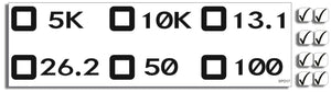 Runner Accomplishment Checklist With Check Mark Stickers - Motivational Bumper Sticker, Car Magnet Humper Bumper