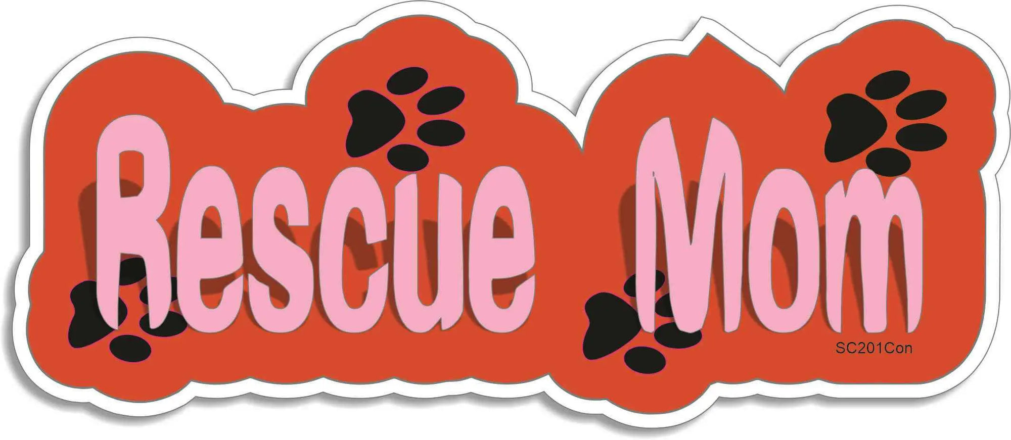 Rescue Mom - Contoured Inspirational Dog Bumper Sticker/Sticker Sets Humper Bumper