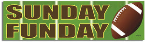 Sunday Funday - Sports Bumper Sticker, Car Magnet Humper Bumper