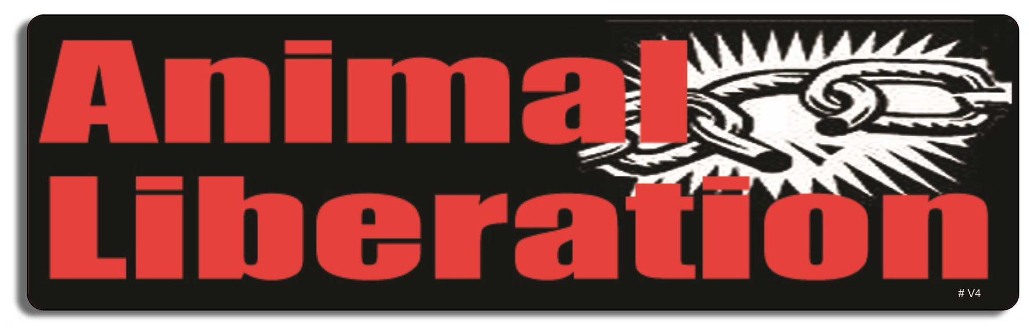 Animal Liberation - 3" x 10" Bumper Sticker--Car Magnet- -  Decal Bumper Sticker-vagetarian Bumper Sticker Car Magnet Animal Liberation-   Decal for carsanimal rights, peta, vegan, vegetarian