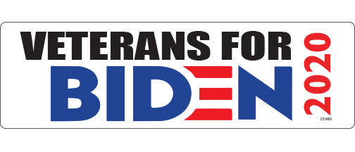 Veterans for  Biden 2020 (White) 3" x 10" -  Decal Bumper Sticker-liberal Bumper Sticker Car Magnet Veterans for  Biden 2020 (White)  Decal for cars2020, anti trump, biden for president, biden logo, campaign, democrat, election, joe 2020, veterans