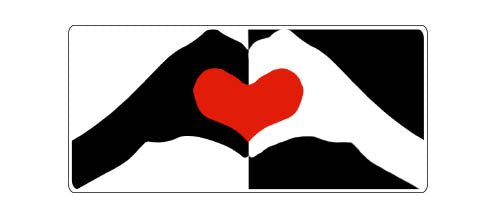 Heart hands (black and white) 3" x 6" -  Decal Bumper Sticker-political Bumper Sticker Car Magnet Heart hands (black and white)-   Decal for carsanti bigotry, anti racism, heart, love, taylor swift
