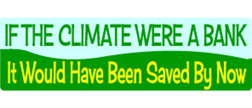 If the climate were a bank, it would have been saved by now - 3" x 10" Bumper Sticker--Car Magnet- -  Decal Bumper Sticker-If the climate were a bank, it would have been savedenvironment, environmental, liberal, political