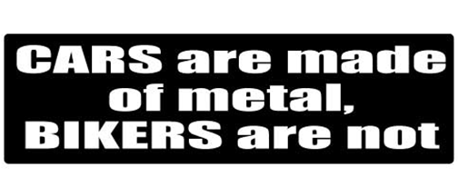 Cars are made of metal, bikers are not - 2 PACK mini Sticker-s -  -  Mini-Sticker-s MiniSticker-shelmet-mini stickers Cars are made of metal, bikers are not- sticker set for helmetshelmet, small