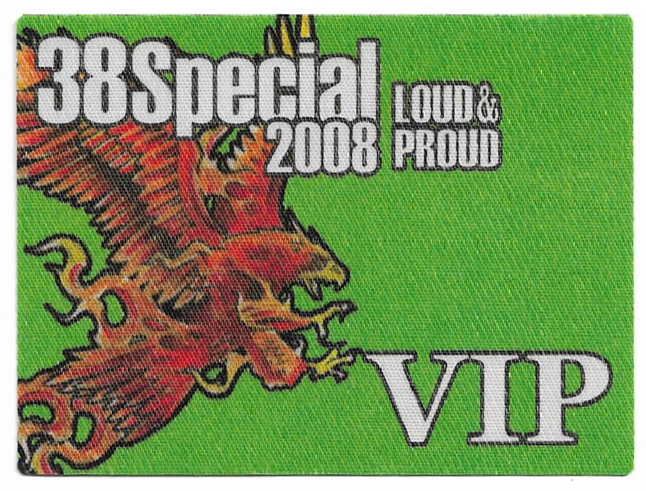 38 SPECIAL 2008 Back Stage Pass - Humper Bumper Backstage Pass Sticker 