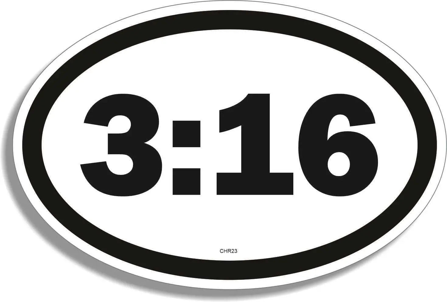 3:16 - Christian Parody Runner Decal  - Pick a Size - Christian Bumper Sticker Humper Bumper