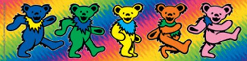 GRATEFUL DEAD Dancing Bear Tie Dye Sticker - Humper Bumper Sticker 