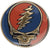 GRATEFUL DEAD Steal Your Face On Gold Metal Small Sized Sticker - Humper Bumper Emblem Sticker 