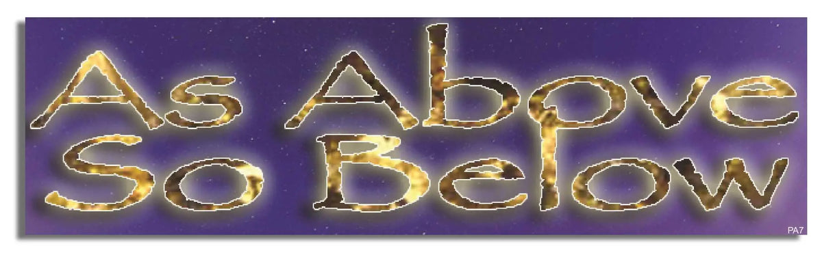 As Above, So Below - Pagan Bumper Sticker, Car Magnet Humper Bumper