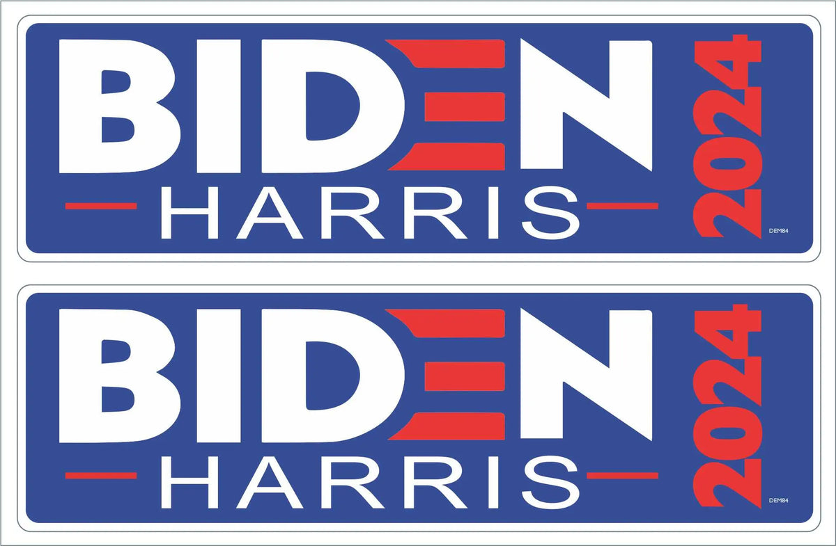 Biden Harris 2024 (Blue) - Political Bumper Sticker, Car Magnet Humper Bumper