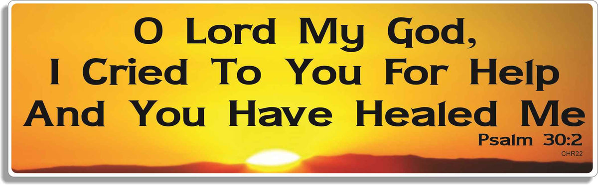Psalm 30:2 - 3" x 10" Bumper Sticker--Car Magnet- -  Decal Bumper Sticker-Christian Bumper Sticker Car Magnet Psalm 30:2-  Decal for carschristian, church, faith, God, jesus, pray, Religion, religious