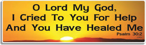 Psalm 30:2 - 3" x 10" Bumper Sticker--Car Magnet- -  Decal Bumper Sticker-Christian Bumper Sticker Car Magnet Psalm 30:2-  Decal for carschristian, church, faith, God, jesus, pray, Religion, religious