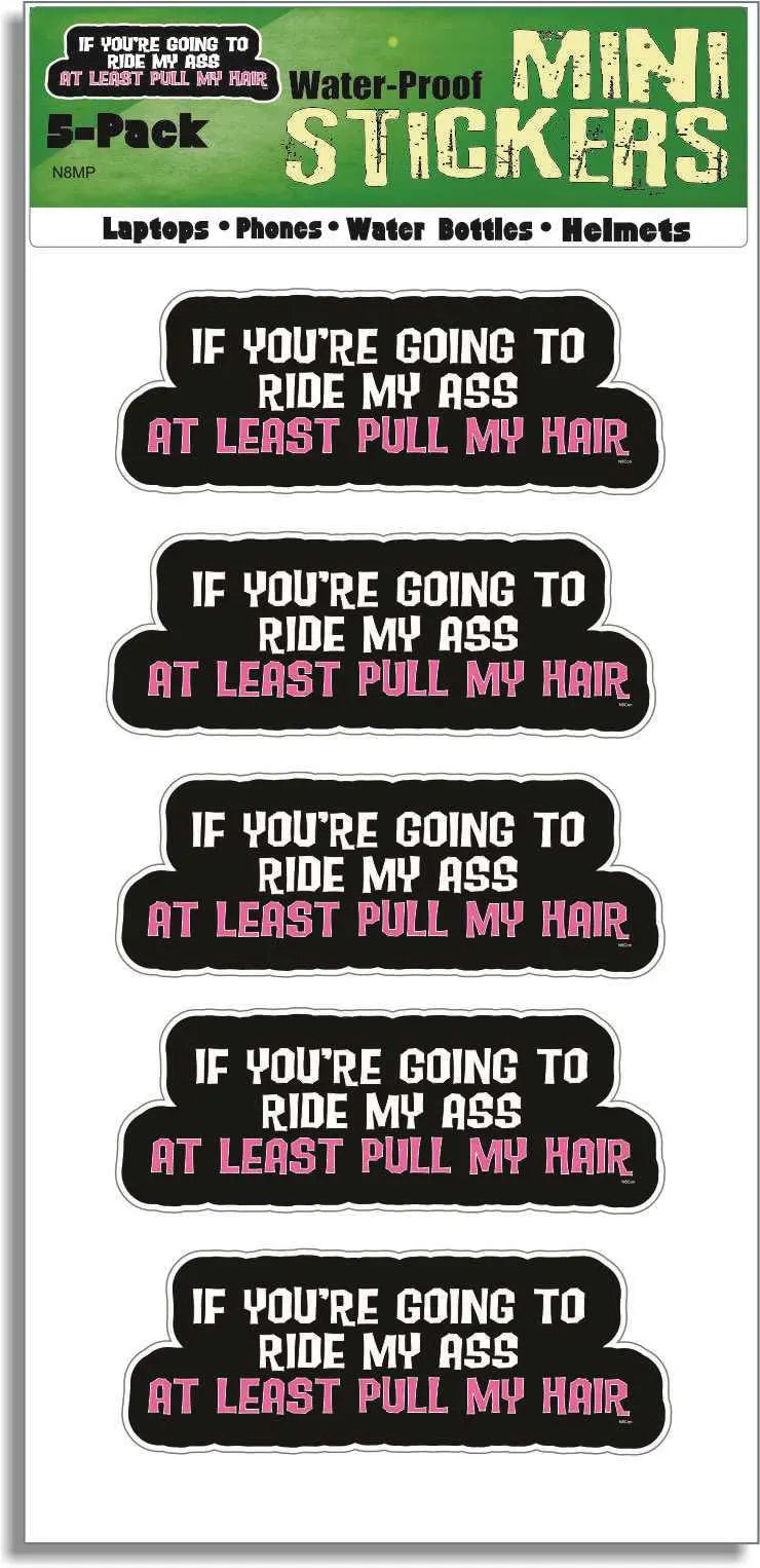 If You're Going To Ride My Ass, At Least Pull My Hair - Naughty Bumper Sticker/Car Magnet Humper Bumper