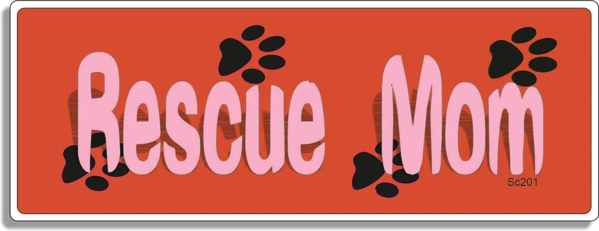 Rescue Mom - Dog Bumper Sticker/Car Magnet Humper Bumper