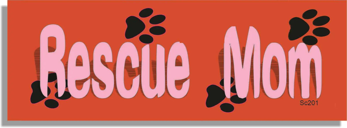 Rescue Mom - Dog Bumper Sticker/Car Magnet Humper Bumper