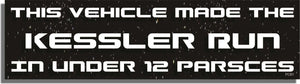 This Vehicle Made The Kessler Run In Under 12 Parsecs - Movie Tribute Bumper Sticker/Car Magnet Humper Bumper