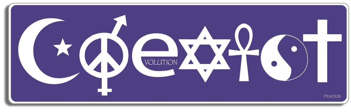 Coexist, Blue - 2 Pack Mini Stickers Humper Bumper