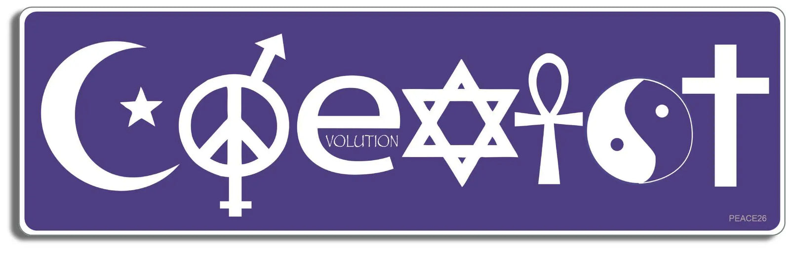 Coexist, Blue - 2 Pack Mini Stickers Humper Bumper