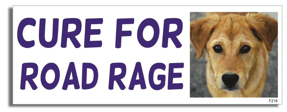 Cure For Road Rage -  Funny Bumper Sticker, Car Magnet Humper Bumper