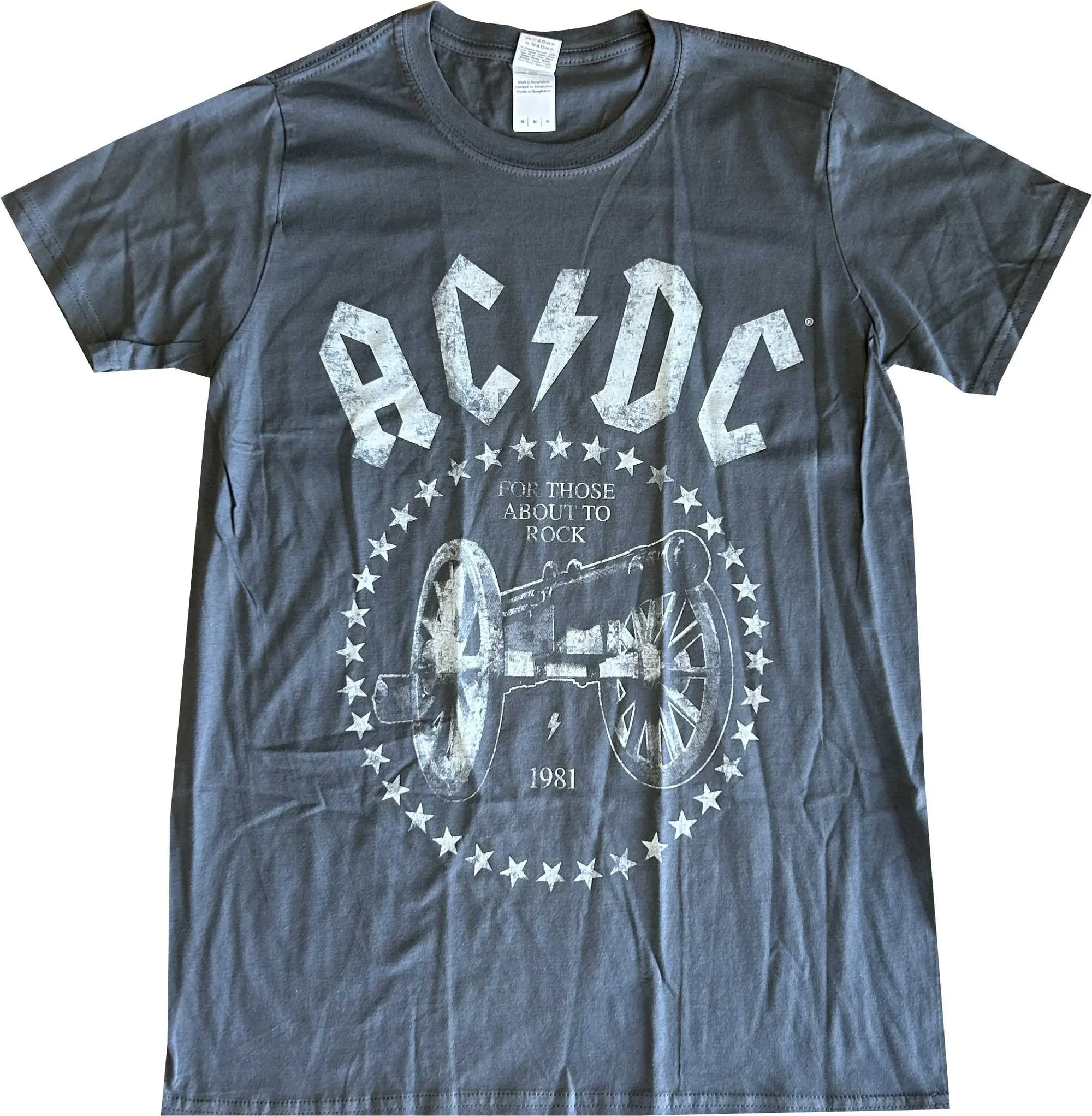 AC/DC We Salute Grey Tee American Tee Shirt