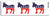 3 pack Democrat Donkey logo - 3" x 10". -  Decal Bumper Sticker-liberal Bumper Sticker Car Magnet 3 pack Democrat Donkey logo-  Decal for carsanti trump, democrat, donkey, funny anti trump, impeach trump, resist
