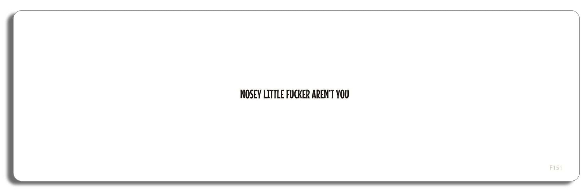 Nosey little fucker aren't you - 3" x 10" Bumper Sticker--Car Magnet- -  Decal Bumper Sticker-funny Bumper Sticker Car Magnet Nosey little fucker aren't you-  Decal for cars funny, funny quote, funny saying