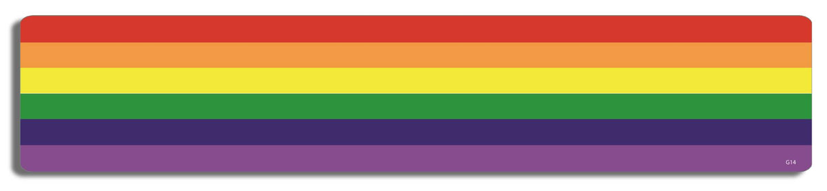 Rainbow - stripe - 2" x 10" Bumper Sticker--Car Magnet- -  Decal Bumper Sticker-LGBT Bumper Sticker Car Magnet Rainbow-stripe-  Decal for carsGay, lgbt, lgbtq, lgtq+, pride, trans, transgender