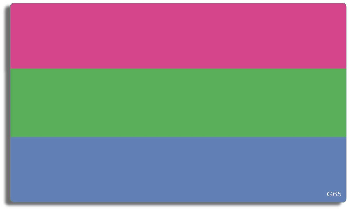 Polysexual flag - 3" x 5" Bumper Sticker--Car Magnet- -  Decal Bumper Sticker-LGBT Bumper Sticker Car Magnet Polysexual flag-  Decal for carsGay, lgbt, lgbtq, lgtq+, pride, trans, transgender