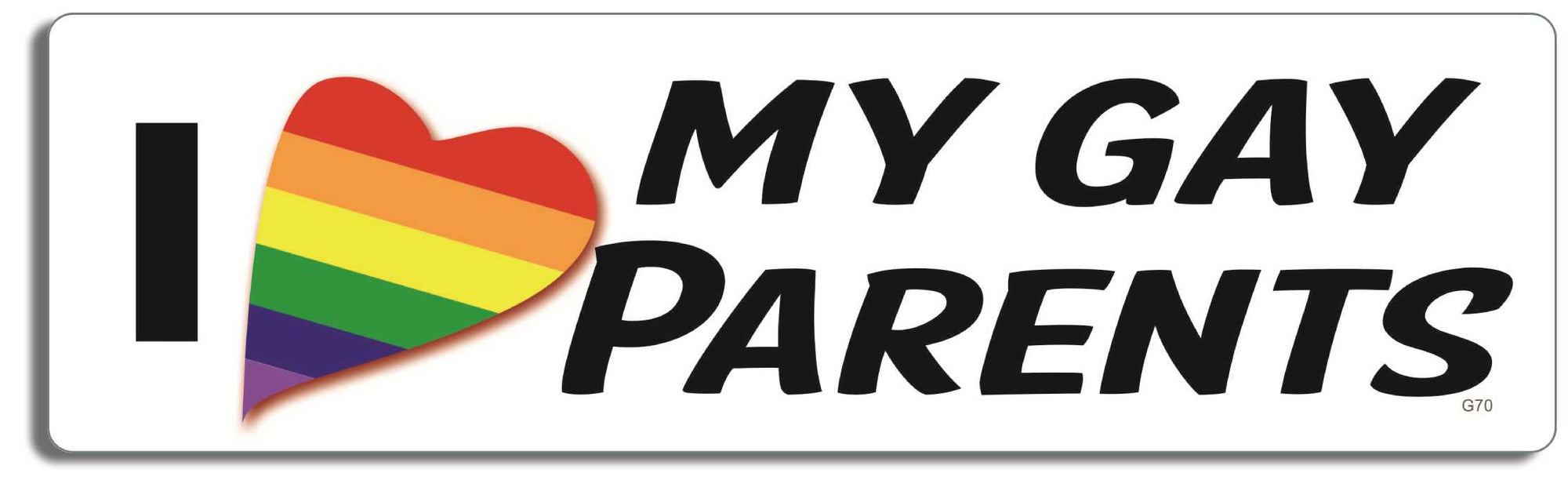 I heart my gay parents - 3" x 10" -  Decal Bumper Sticker-LGBT Bumper Sticker Car Magnet I heart my gay parents-  Decal for carsresist