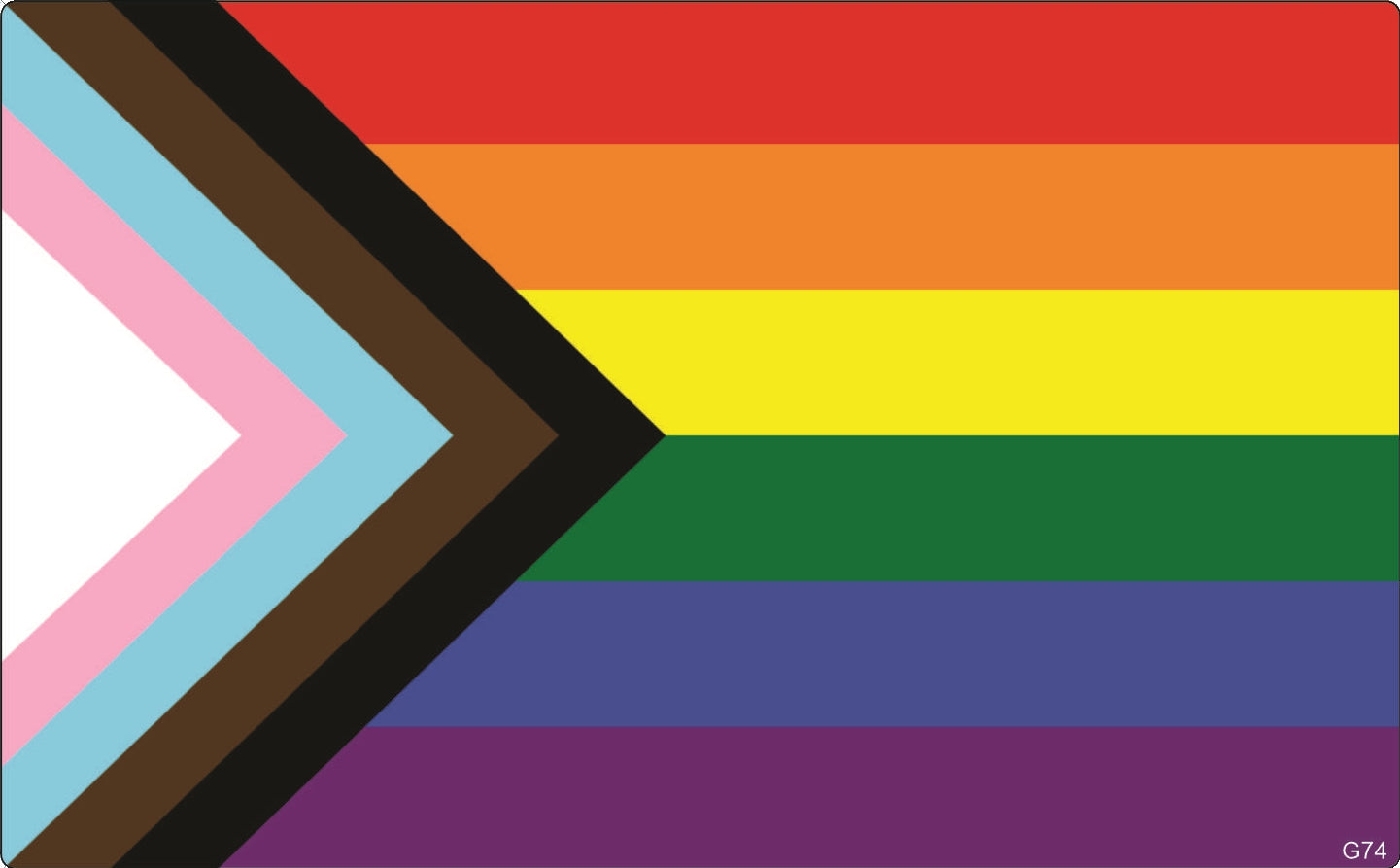 Progress pride flag - 3" x 5" -  Decal Bumper Sticker-LGBT Bumper Sticker Car Magnet Progress pride flag-  Decal for carsbi, bisexual, glbt, lgbtq, pride, progress, rainbow