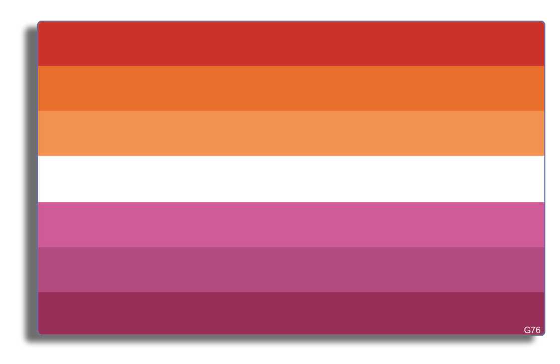 Lesbian pride flag - 3" x 5" -  Decal Bumper Sticker-LGBT Bumper Sticker Car Magnet Lesbian pride flag-  Decal for carsbi, bisexual, glbt, lesbian, lgbtq, pride, progress, rainbow