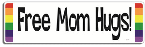 Free Mom Hugs - 3" x 10" - Bumper Sticker--Car Magnet- -  Decal Bumper Sticker-LGBT Bumper Sticker Car Magnet Free Mom Hugs-  Decal for carsGay, lgbt, lgbtq, lgtq+, pride, trans, transgender