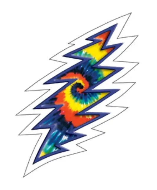 Grateful Dead Lightning Bolt - Tie Dye Sticker C&D Visionary