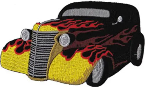 Hot Rods Black Hot Rod with Flames Patch C&D Visionary