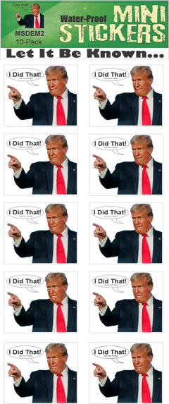 100 Adesivi Divertenti Con Trump I Did Thel Per Auto, Paraurti E Finestrini – Impermeabili, 5,1 Cm – Pacco Da 100