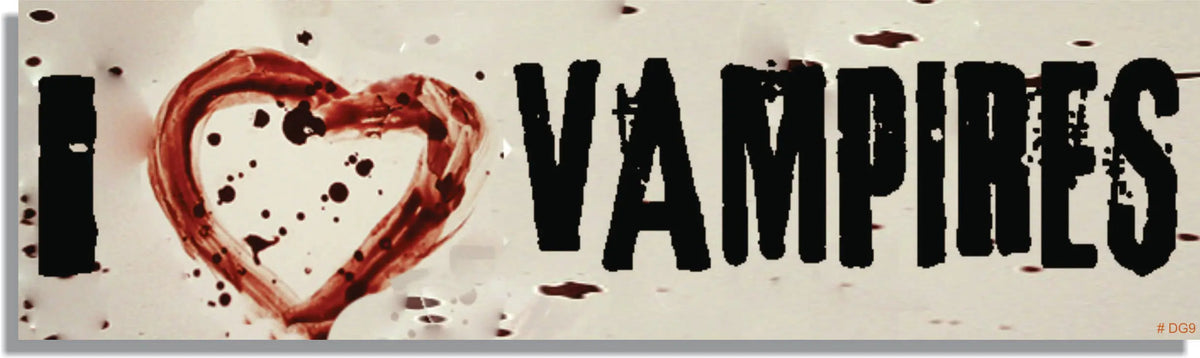 I Heart Vampires - Vampire Bumper Sticker, Car Magnet Humper Bumper
