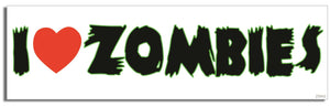 I Heart Zombies - Zombie Bumper Sticker, Car Magnet Humper Bumper
