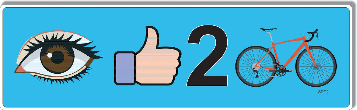 I Like To Bike - Funny Icon Bumper Sticker, Car Magnet Humper Bumper