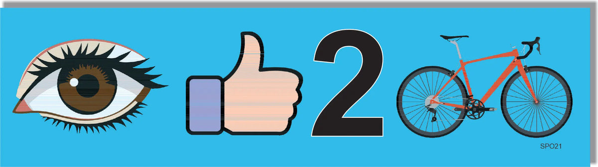 I Like To Bike - Funny Icon Bumper Sticker, Car Magnet Humper Bumper