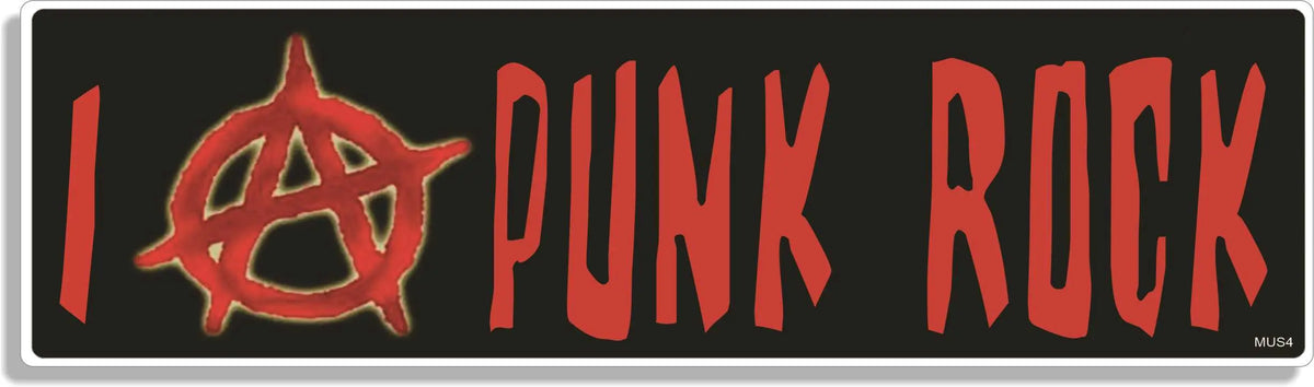 I (love, anarchy symbol instead of heart) Punk Rock - Funny Bumper Sticker, Car Magnet Humper Bumper