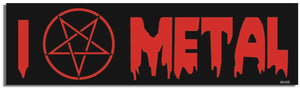 I (love, satan symbol instead if heart) Metal - Funny Bumper Sticker, Car Magnet Humper Bumper