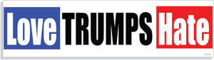 Love TRUMPS Hate - Political Bumper Sticker, Car Magnet Humper Bumper